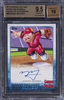 2015 Garbage Pail Kids Baseball Series One Character Autographs #MM Manny Machado Signed Card - BGS GEM MINT 9.5/BGS 10